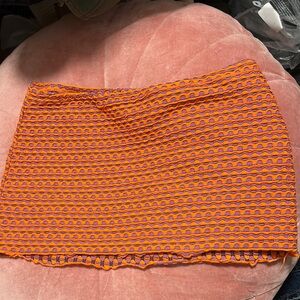 Vibrant Orange and Purple Women's Skirt